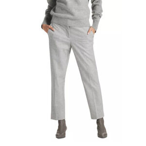 St. John Women Flannel Pants Light Heather Gray Size 10